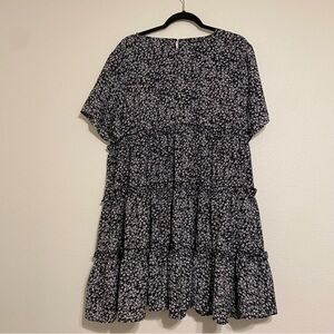 Shein Curve Black and White Floral Dress